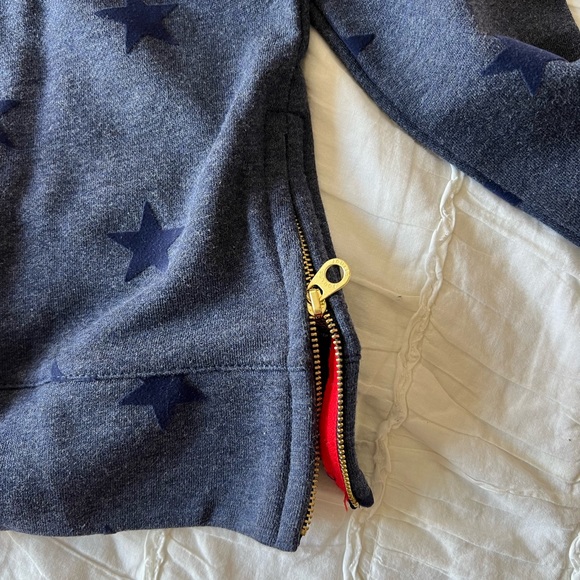 NWT navy blue star side zipper comfy long sleeve pullover - Picture 6 of 6